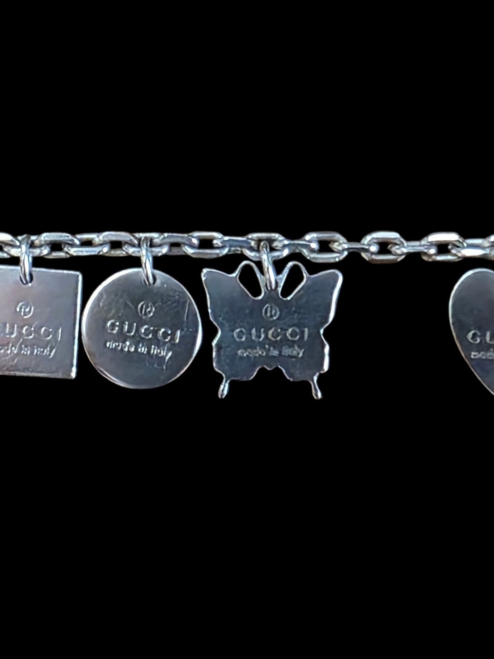 Gucci Trademark 925 Sterling Silver Charm Bracelet with Serpent Pouch & Box-EUC - Picture 5 of 10